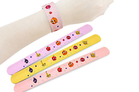 Solid Color Silicone Slap Wristband With Custom Logo Transfer Printing