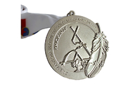 Raised Logo Metal Award Medals Exquisitely Designed With Printed Lanyard